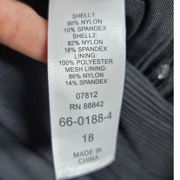 Swimsuits For All Ribbed Surplice One Piece Swimsuit Black 18 - Picture 5 of 9